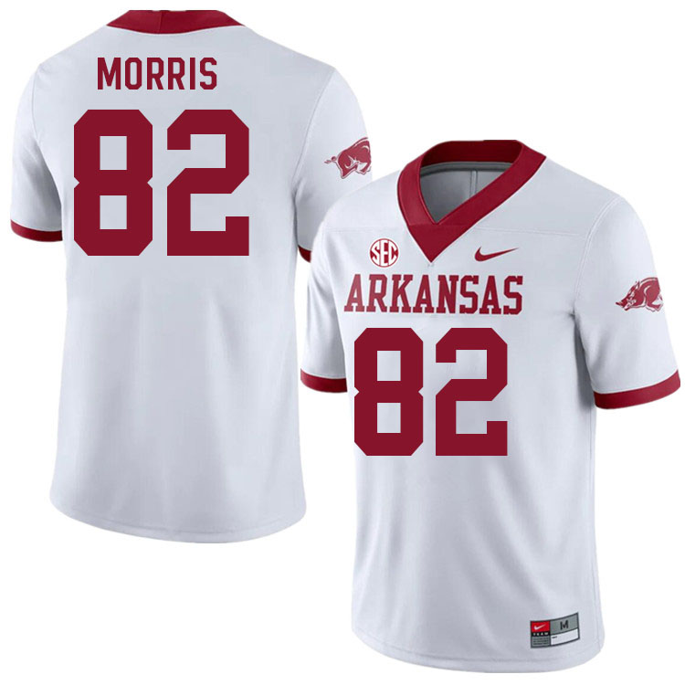 Men #82 Kaylon Morris Arkansas Razorback College Football Jerseys Stitched Sale-Alternate White
